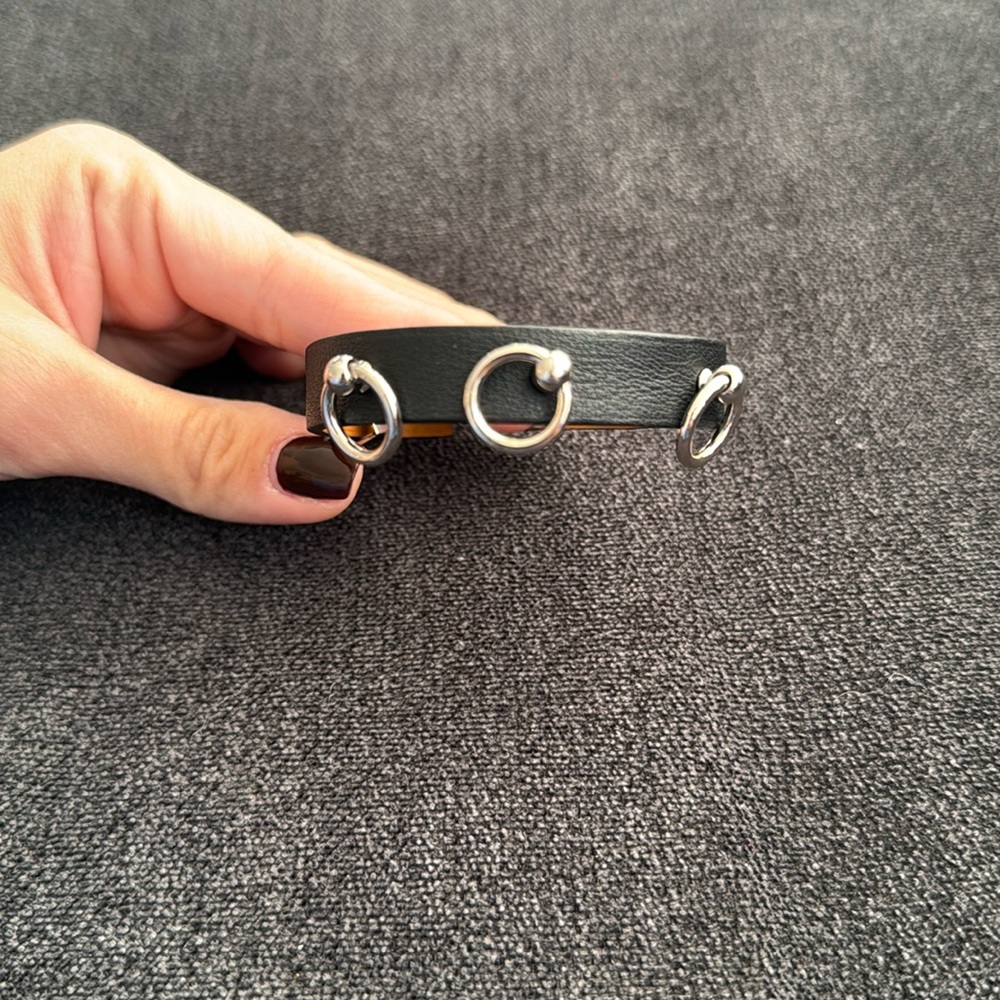 Hermès Brand New Vintage Rivale Mini Bracelet Silver/Black